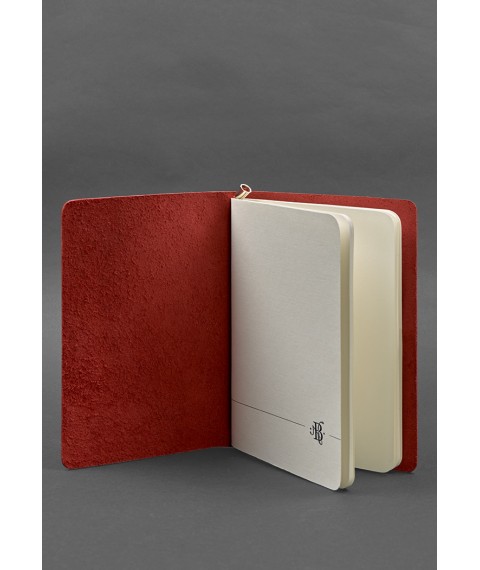 Leather notebook (soft-book) 8.0 with elastic band red crust