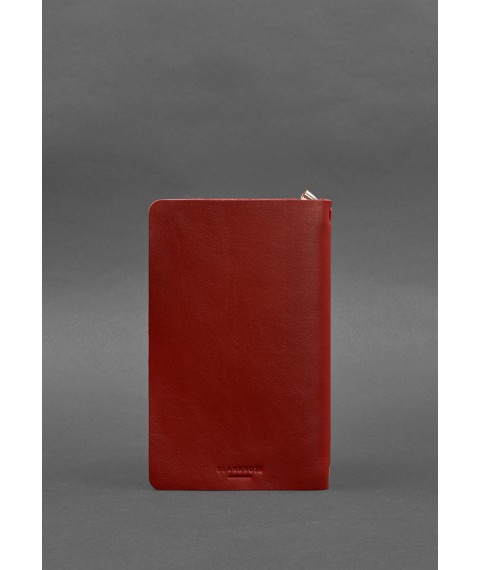 Leather notebook (soft-book) 8.0 with elastic band red crust