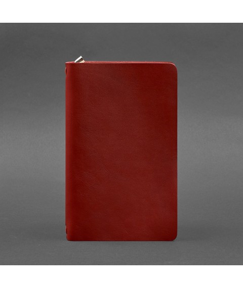 Leather notebook (soft-book) 8.0 with elastic band red crust