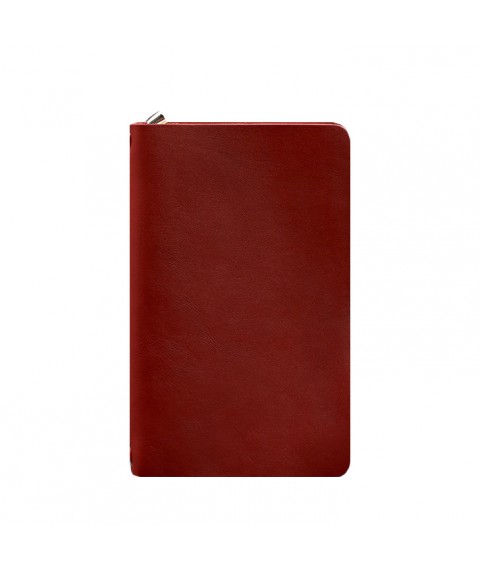Leather notebook (soft-book) 8.0 with elastic band red crust