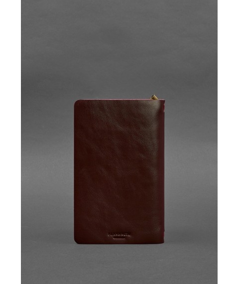 Leather notebook (soft-book) 8.0 with elastic band, burgundy crust