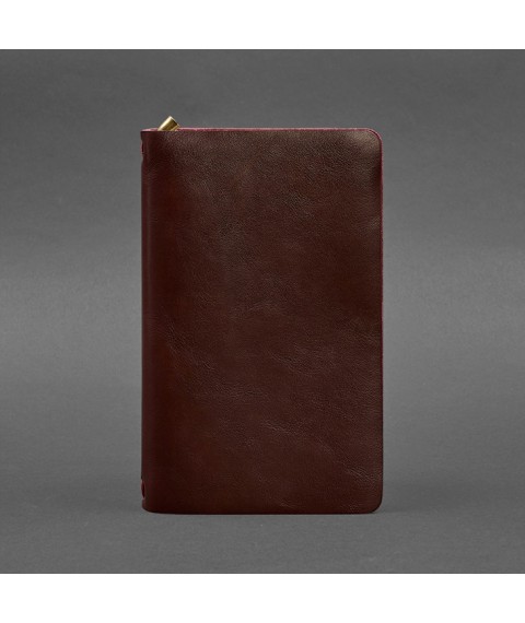 Leather notebook (soft-book) 8.0 with elastic band, burgundy crust