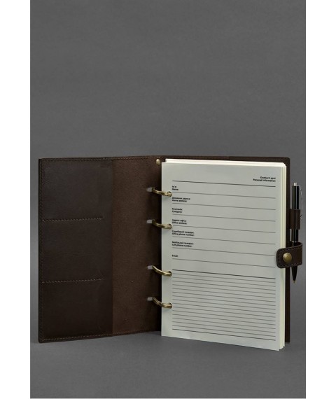 Leather notebook with dated block (Soft-book) 9.1 dark brown