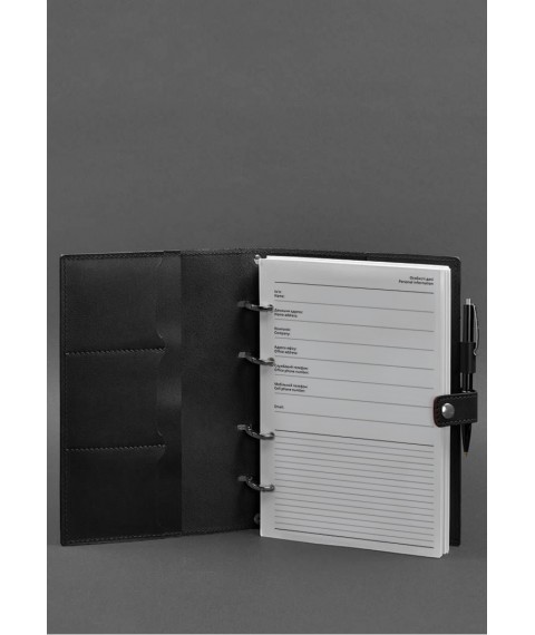 Leather notebook with dated block (Soft-book) 9.1 black