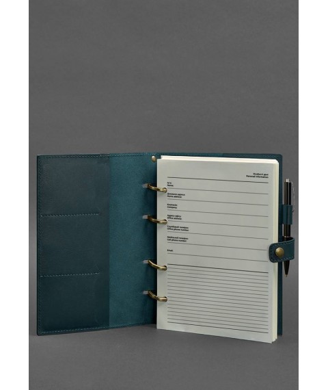 Leather notebook with dated block (Soft-book) 9.1 green