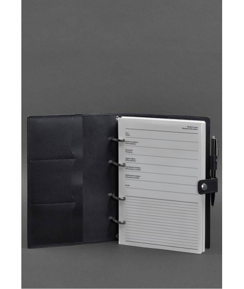Leather notebook with dated block (Soft-book) 9.1 dark blue