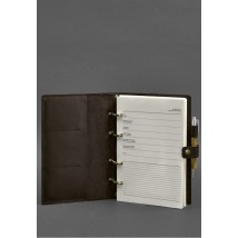 Leather notebook with dated block (Soft-book) 9.1 dark brown Crazy Horse