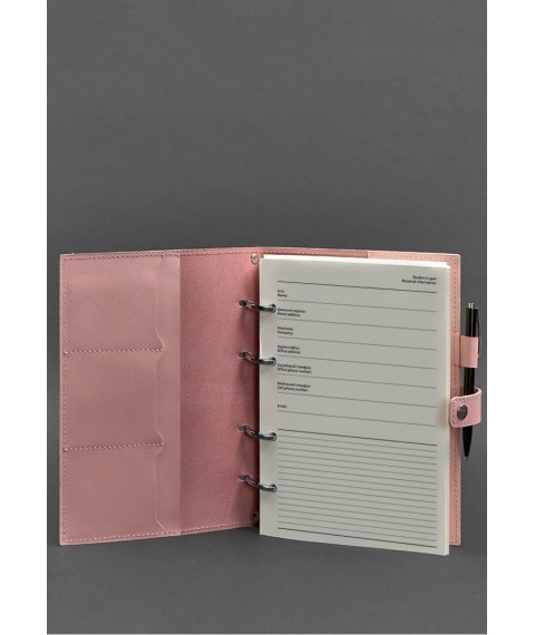 Leather notebook with dated block (Soft-book) 9.1 pink