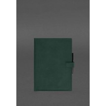 Кожаный блокнот А4 (софт-бук) 9.2 зеленый Crazy Horse
