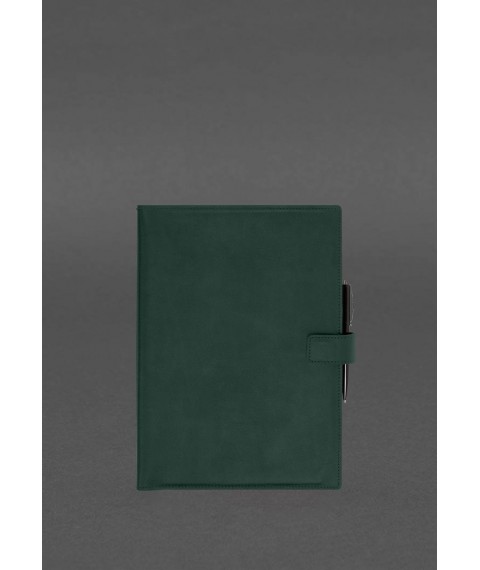 Кожаный блокнот А4 (софт-бук) 9.2 зеленый Crazy Horse