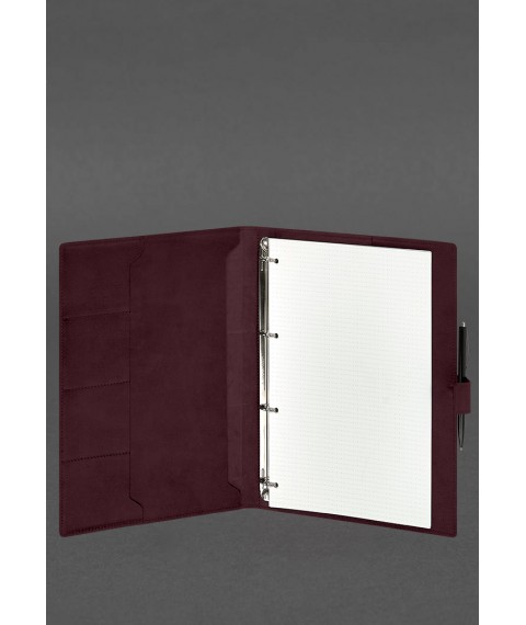 Leather notebook A4 (soft book) 9.2 burgundy Crazy Horse