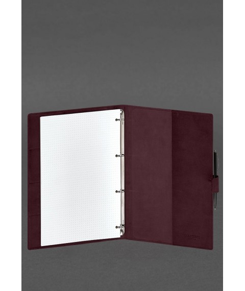 Leather notebook A4 (soft book) 9.2 burgundy Crazy Horse