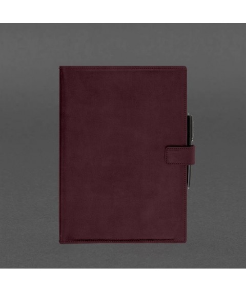 Leather notebook A4 (soft book) 9.2 burgundy Crazy Horse