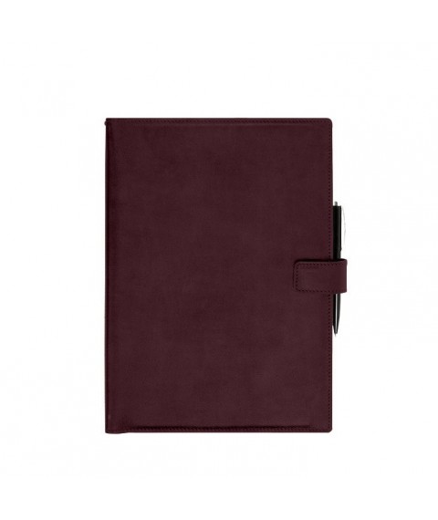 Leather notebook A4 (soft book) 9.2 burgundy Crazy Horse
