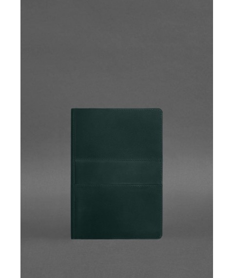 Leather notebook A5 (soft book) 9.3 green Crazy Horse