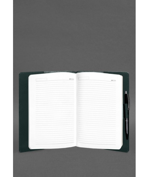Leather notebook A5 (soft book) 9.3 green Crazy Horse