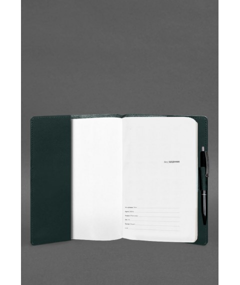 Leather notebook A5 (soft book) 9.3 green Crazy Horse
