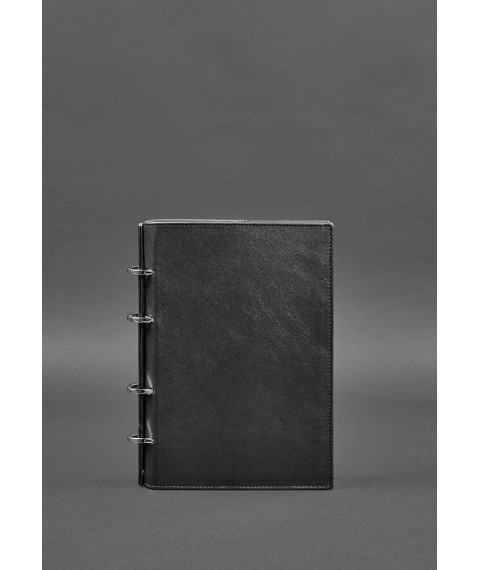 Leather ring notebook 9.0 with hard black cover