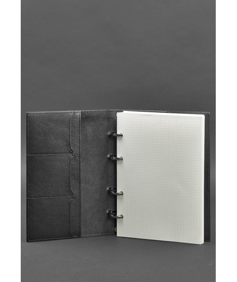 Leather ring notebook 9.0 with hard black cover