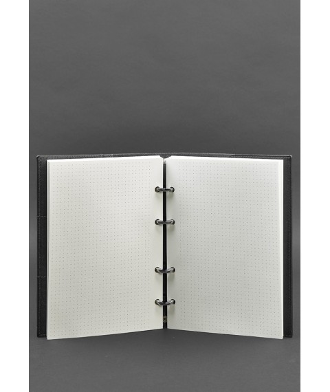Leather ring notebook 9.0 with hard black cover