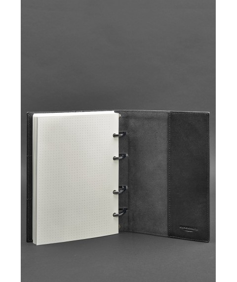 Leather ring notebook 9.0 with hard black cover