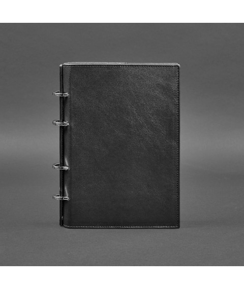 Leather ring notebook 9.0 with hard black cover
