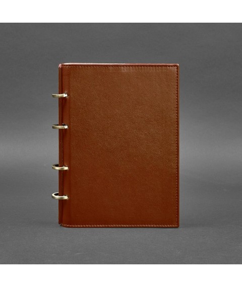 Leather ring notebook 9.0 with hard brown cover