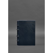 Leather ring notebook 9.0 with hard blue cover