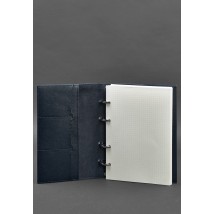 Leather ring notebook 9.0 with hard blue cover
