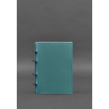 Leather ring notebook 9.0 with hard turquoise cover