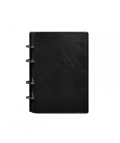 Leather Ring Notepad 9.0 with Hard Charcoal Black Cover