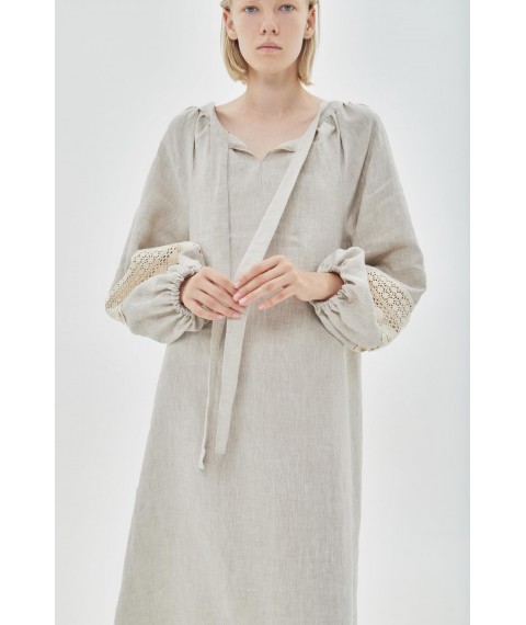 Сукня вільного фасону в етно стилі з мереживом XL. Етно колекція