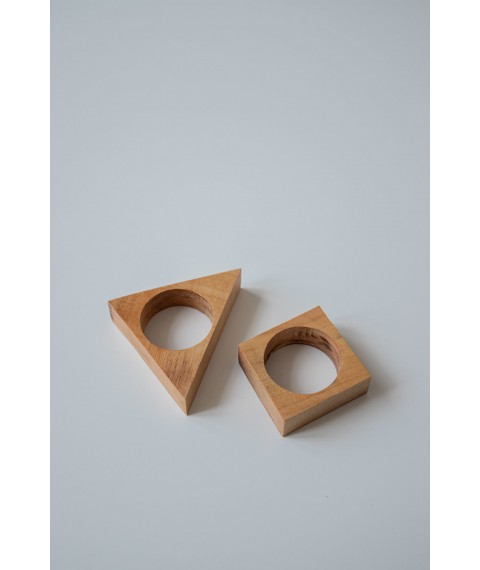Кільця для столових серветок з дерева "Геометрія" 4