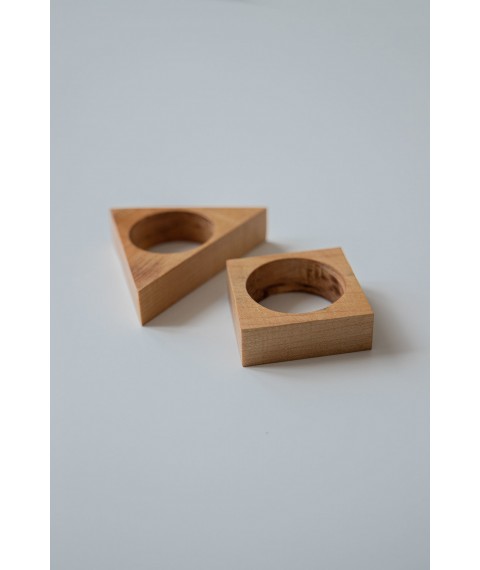 Кільця для столових серветок з дерева "Геометрія" 4