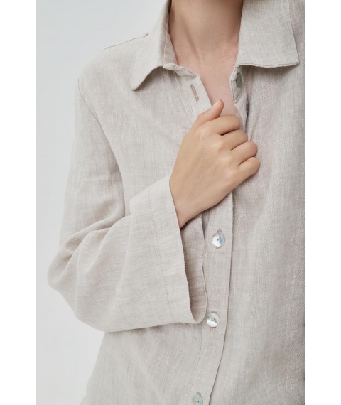 Костюм з льону вільного фасону - сорочка з шортами та штанами "Еко" XL. Колекція "Карпати"