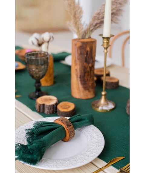 Серветки столові з льону з бахрамою "Луг" 4