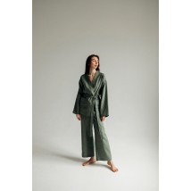 Костюм-кімоно зі штанами вільного фасону з льону жіночій "Папороть" M