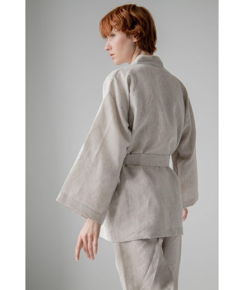 Костюм-кімоно зі штанами вільного фасону з льону жіночій "Еко" XL