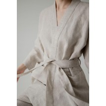 Костюм-кімоно зі штанами вільного фасону з льону жіночій "Еко" XXL