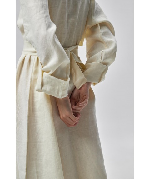 Сукня-трансформер з льону міді "Ваніль"
