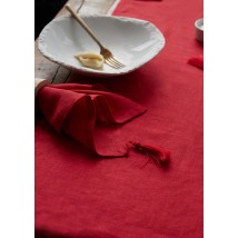 Серветки столові з льону з китицями "Поле маків" 12