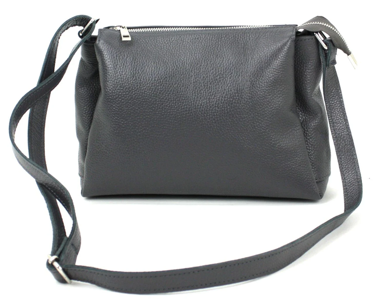 Women's leather bag Borsacomoda dark gray