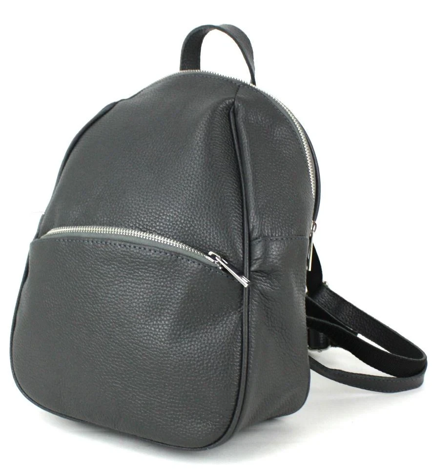 Кожаный женский рюкзак Borsacomoda серый 9 л